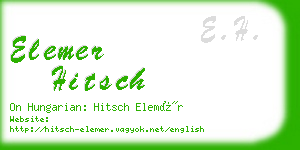 elemer hitsch business card